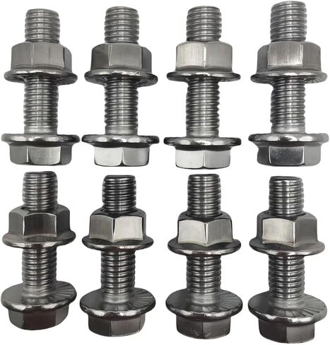 M10X1.5-35mm Stainless Steel Flanged Hexagon Bolt, Flanged Bolt, Hexagon Head Exhaust Manifold Hardware Kit (8 Pack) in Saudi Arabia