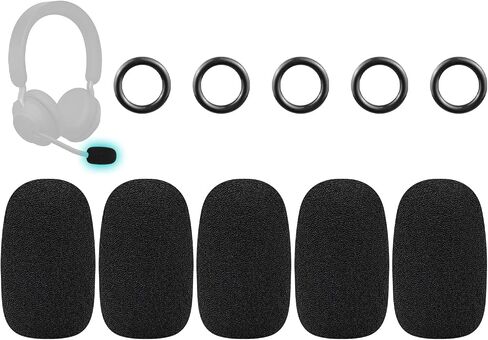 Soulwit 5pcs Foam Foam Foam Cover Filter Filter لـ Jabra Biz/Pro/Engion/Evolve/Evolve2 Series Headphones ، زجاجات زجاجية MIC لـ Jabra GN2000/GN2100/UC Voice 550 - Black in Saudi Arabia