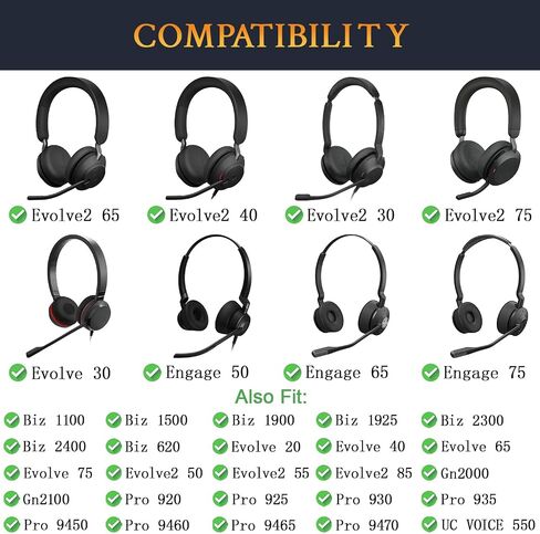 Soulwit 5pcs Foam Foam Foam Cover Filter Filter لـ Jabra Biz/Pro/Engion/Evolve/Evolve2 Series Headphones ، زجاجات زجاجية MIC لـ Jabra GN2000/GN2100/UC Voice 550 - Black in Saudi Arabia