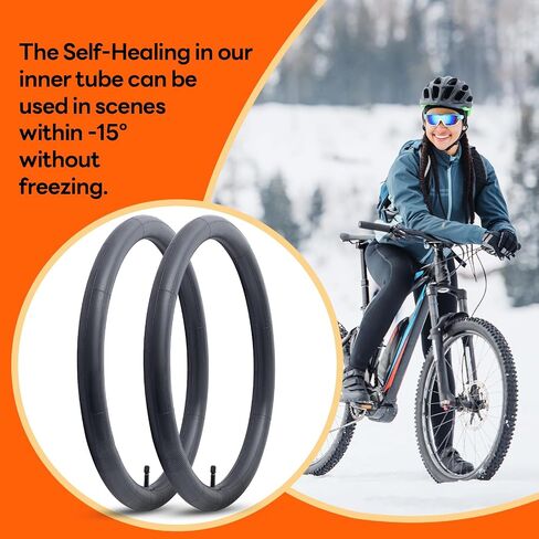 2-Pcs 24" Bike Tubes 24 x 1.75/2.125 AV32MM Schrader Valve Super Automatic Repair, Self-Sealing, Puncture Resistant Compatible with 24x1.75/1.95/2.0/2.10/2.125 Bike Bicycle Tire Tubes in Saudi Arabia