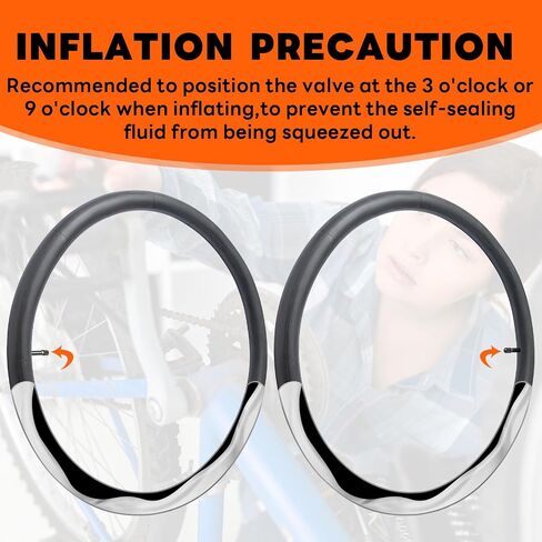 2-Pcs 24" Bike Tubes 24 x 1.75/2.125 AV32MM Schrader Valve Super Automatic Repair, Self-Sealing, Puncture Resistant Compatible with 24x1.75/1.95/2.0/2.10/2.125 Bike Bicycle Tire Tubes in Saudi Arabia