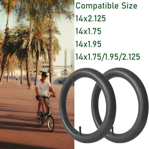 2-Pcs 14x2.125 Bike Tube for Electric Bike, 14x2.125 Inner Tube 14 x 2.125 Inner Tube 14 inch Bike Tube 14x1.75 14x1.95, Schrader Valve in Saudi Arabia