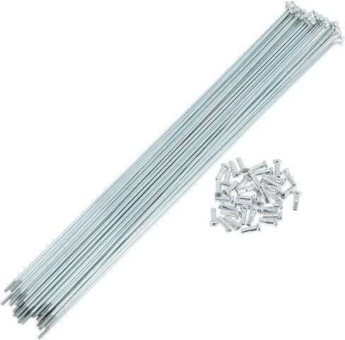 36 Set 14G Bicycle Spokes 289mm Bike Wheel Spokes Galvanized Carbon Steel Silver Tone in Saudi Arabia