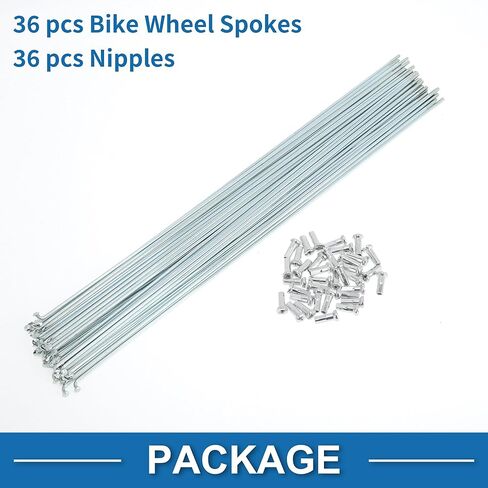 36 Set 14G Bicycle Spokes 289mm Bike Wheel Spokes Galvanized Carbon Steel Silver Tone in Saudi Arabia