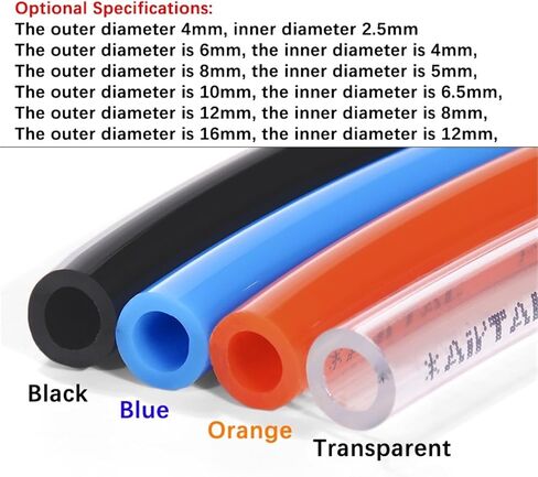 1pcs Tube PU4 * 2.5 6 * 4 8 * 5 8 * 6 10 * 8 12 * 8 12 * 10Pneumatic Pipe Soft Hose (PU6-4 100M ، شفاف) in Saudi Arabia