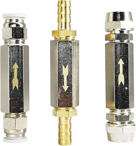 1PCS CHESICATION CHECK VALVE CONNECTOR 6MM 8mm 10mm 12mm غاز خرطوم الهواء في اتجاه واحد صمام 1/8 "1/4" 3/8 "1/2" محول تركيب أنابيب الضاغط (6mm-01) in Saudi Arabia