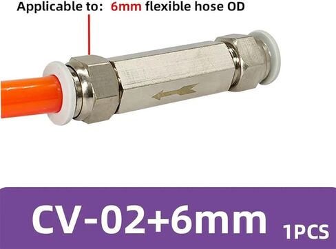 1PCS CHESICATION CHECK VALVE CONNECTOR 6MM 8mm 10mm 12mm غاز خرطوم الهواء في اتجاه واحد صمام 1/8 "1/4" 3/8 "1/2" محول تركيب أنابيب الضاغط (6mm-01) in Saudi Arabia