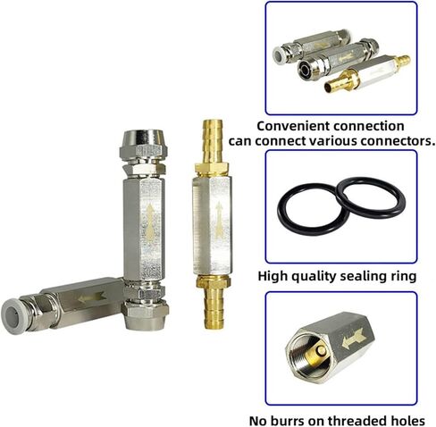 1PCS CHESICATION CHECK VALVE CONNECTOR 6MM 8mm 10mm 12mm غاز خرطوم الهواء في اتجاه واحد صمام 1/8 "1/4" 3/8 "1/2" محول تركيب أنابيب الضاغط (6mm-01) in Saudi Arabia