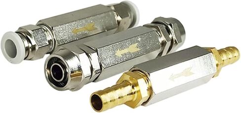 1PCS CHESICATION CHECK VALVE CONNECTOR 6MM 8mm 10mm 12mm غاز خرطوم الهواء في اتجاه واحد صمام 1/8 "1/4" 3/8 "1/2" محول تركيب أنابيب الضاغط (6mm-01) in Saudi Arabia