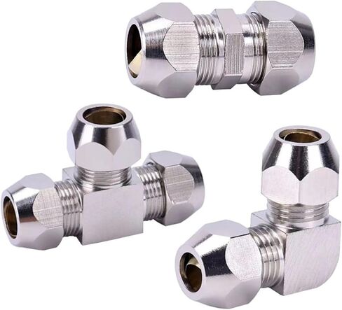 1pcs تركيبات الأنبوب الهوائي 4 6 8 10 12 14 16 مم من النحاس النحاس النحاس الزيت غاز الماء الذي يتوافق مع نوع T-type من النوع L-type (PE ، 4 مم) in Saudi Arabia