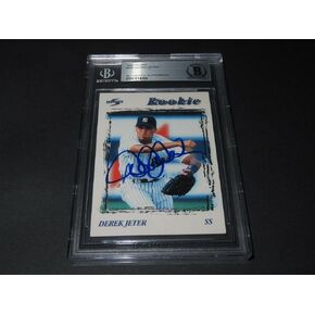 وقع Derek Jeter 1996 SCORE CARKIE CARD RC #240 Auto Yankees Beckett BAS COA - Baseball Slabbed Cards Rokie in Saudi Arabia