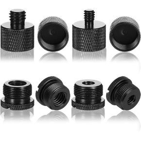 8 PCS Mic Stand Adapter Set, Mic Metal Adapters-5/8 Female to 3/8 Male and 3/8 Female to 5/8 Male, 5/8 Female to 1/4 Male and 1/4 Female to 5/8 Male-Screw Adapter for Microphone Stand Mic Boom Arm in Saudi Arabia