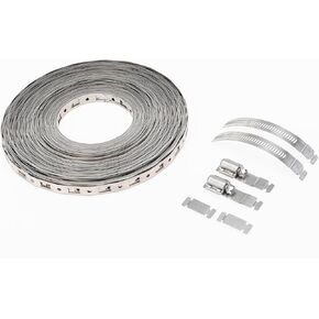 Generic Beze Make-A-Clamp Kit 4001 ، نظام مشبك خرطوم الفولاذ المقاوم للصدأ. مجموعة تحتوي على 100 قدم ، 25 السحابات و 10 روابط. in Kuwait