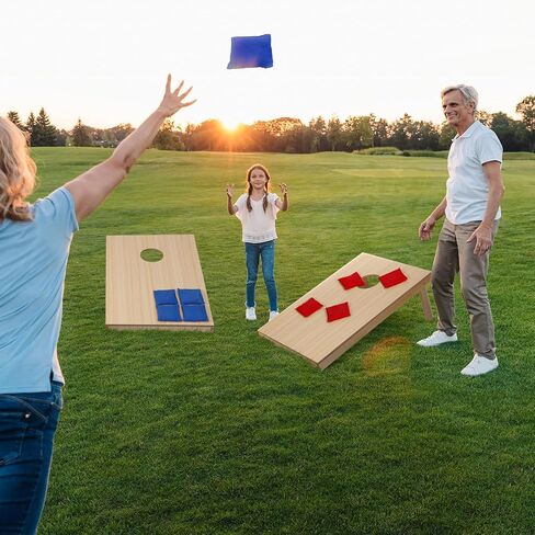 ZENY Portable Cornhole Set Regulation Size Outdoor Yard Cornhole Game 2 Wooden Cornhole Boards 8 Corn Hole Toss Bags with Travel Carrying Bag in Saudi Arabia