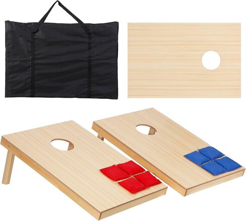 ZENY Portable Cornhole Set Regulation Size Outdoor Yard Cornhole Game 2 Wooden Cornhole Boards 8 Corn Hole Toss Bags with Travel Carrying Bag in Saudi Arabia