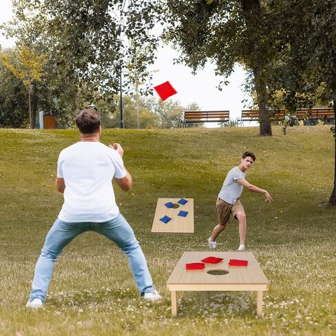 ZENY Portable Cornhole Set Regulation Size Outdoor Yard Cornhole Game 2 Wooden Cornhole Boards 8 Corn Hole Toss Bags with Travel Carrying Bag in Saudi Arabia