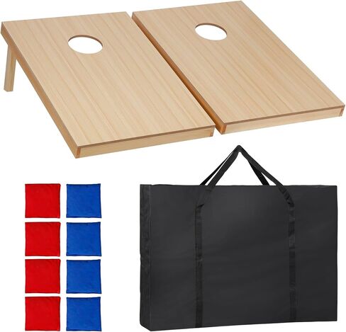 ZENY Portable Cornhole Set Regulation Size Outdoor Yard Cornhole Game 2 Wooden Cornhole Boards 8 Corn Hole Toss Bags with Travel Carrying Bag in Saudi Arabia