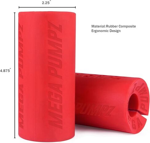 Mega Pumpz - Thick Dumbbell Grips (Set of 2) - Barbell Fat Grip Weight Lifting Gym Workout Equipment - Non Slip Rubber Lifting Grips for Bigger Biceps - Ergonomic Training Bodybuilding Thick Bar Grip Set in Saudi Arabia