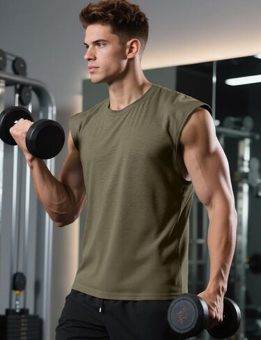 Mens Sleeveless Tank Tops Athletic Summer Fitness Running Workout Shirt for Men 1 or 3 Pack in Kuwait