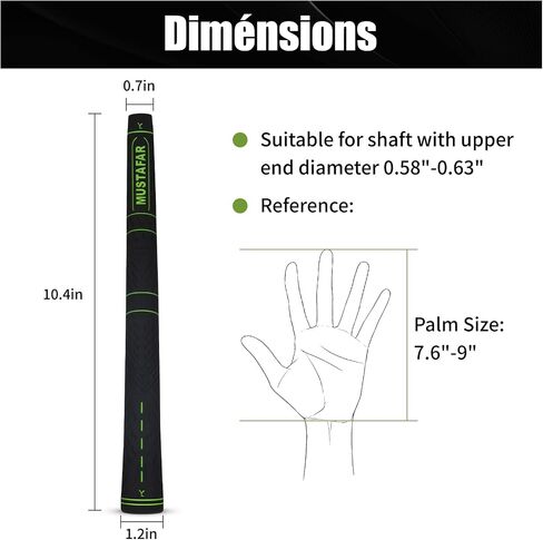 Mustafar Premium Rubber Midsoize Golf Grips 13 حزمة -جر محسّن ومتاحة مريحة ودائمة Golf Club Grips 4 ألوان متوفرة in Saudi Arabia