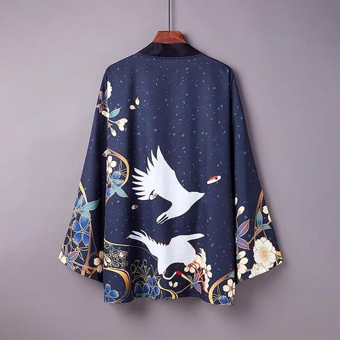 LAI MENG FIVE CATS Women's 3/4 Sleeve Loose fit Cardigan Jacket Japanese Style Kimono Cover up in Kuwait