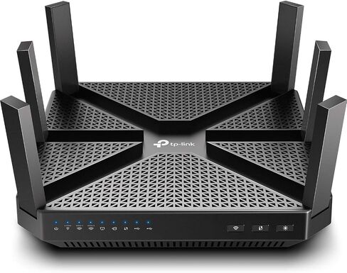 راوتر واي فاي ذكي TP-Link AC4000 - راوتر ثلاثي الموجات، MU-MIMO، خادم VPN، مكافحة الفيروسات/الرقابة الأبوية، وحدة المعالجة المركزية 1.8 جيجا هرتز، جيجابت، Beamforming، (Archer A20)، أسود (متجدد) in Saudi Arabia