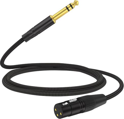 HOSONGIN XLR Female to 1/4 TRS Male Balanced Cable, 6.35mm Balanced Stereo Jack Cable with 3-Pin Connector, Nylon Braided for Live Sound, Electronic Organ, Mixers Studio Gear, 6 Feet in Saudi Arabia