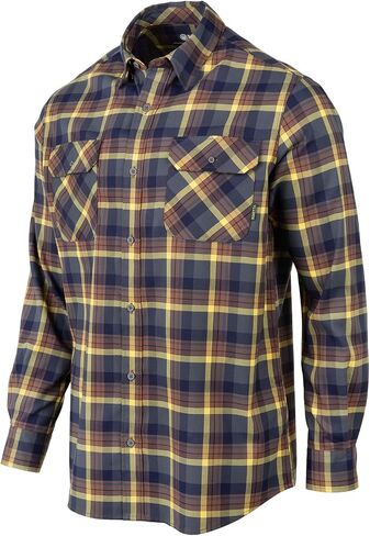 Beretta Men's Cadet Flannel Durable Soft Adjustable Casual Active Outdoor Hiking Plaid Button-Down Shirt with Chest Pockets in Saudi Arabia