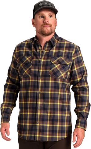 Beretta Men's Cadet Flannel Durable Soft Adjustable Casual Active Outdoor Hiking Plaid Button-Down Shirt with Chest Pockets in Saudi Arabia