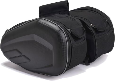 Motorcycle Saddlebags, 36L-58L Expandable Capacity, Motorcycle Panniers Universal, Waterproof, Detachable, Collapsible for Sport Dirt Bike Side Bags and Luggage in Kuwait