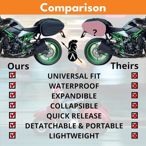 Motorcycle Saddlebags, 36L-58L Expandable Capacity, Motorcycle Panniers Universal, Waterproof, Detachable, Collapsible for Sport Dirt Bike Side Bags and Luggage in Kuwait
