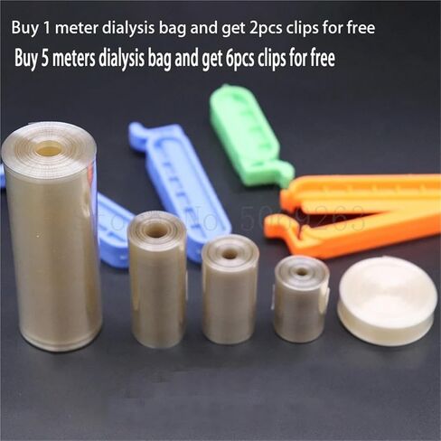 1 or 5 Meters Laboratory MW500 Regenerated Cellulose Dialysis Bag Tubing MD25/34/44/55/77mm RC Dialysis Tube(MD44 1m) in Saudi Arabia