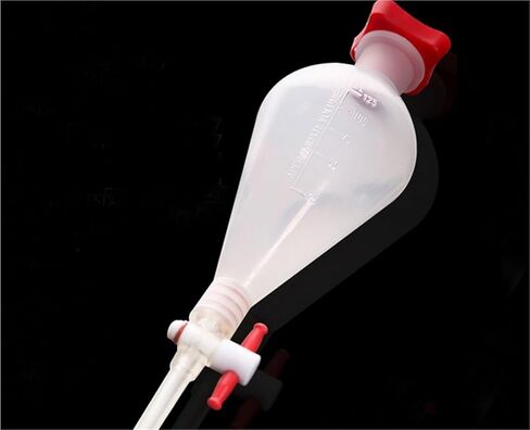 125ml Pear Shaped Plastic Separator Funnel with PTFE Stop PP Separator Funnel Laboratory Supplies in Saudi Arabia