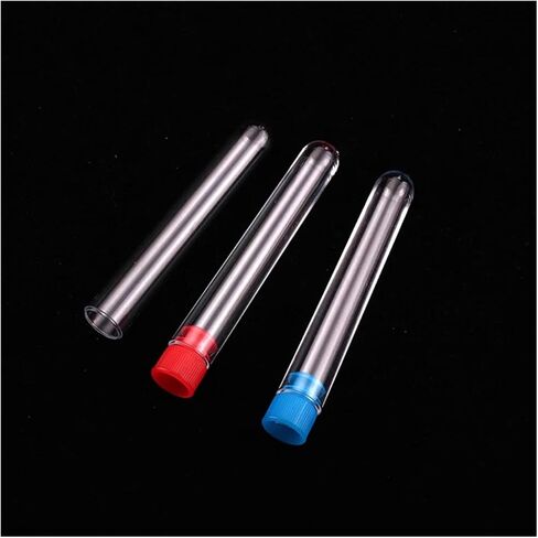 100pcs/lot 12 * 100 15 * 100mm 15 * 150mm Plastic Tubes with Cap Hard Transparent Plastic Test Tube with Caps(15x150mm) in Kuwait