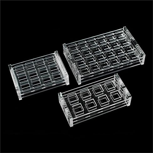 1PCS Organic PMMA 751 10/20/30/40/50mm Cuvettes Rack Lab Supplies(750-40mm 6holes) in Saudi Arabia