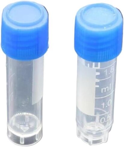 1 Pack 1ml Cryovial 10mm * 40mm PP Freezing Tubes Flat Bottom Croyvial on Laboratory Cryogenic Vials (No scale-2000pcs) in Kuwait