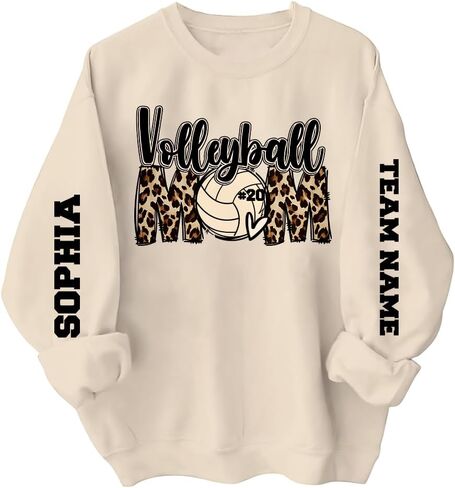 LASFOUR Personalized Volleyball Sweatshirts for Women, Volleyball Mom Sweatshirt Custom, Volleyball Mom Shirts for Women in Saudi Arabia