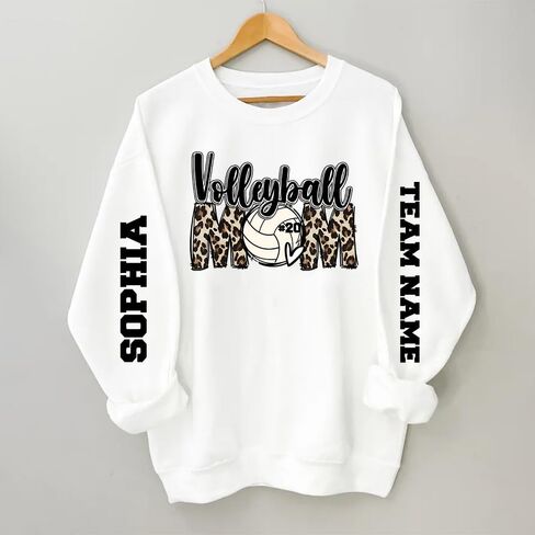 LASFOUR Personalized Volleyball Sweatshirts for Women, Volleyball Mom Sweatshirt Custom, Volleyball Mom Shirts for Women in Saudi Arabia