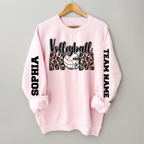 LASFOUR Personalized Volleyball Sweatshirts for Women, Volleyball Mom Sweatshirt Custom, Volleyball Mom Shirts for Women in Saudi Arabia