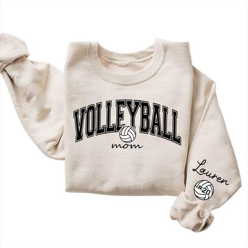 LASFOUR Personalized Volleyball Sweatshirts for Women, Volleyball Mom Sweatshirt Custom, Volleyball Mom Shirts for Women in Saudi Arabia