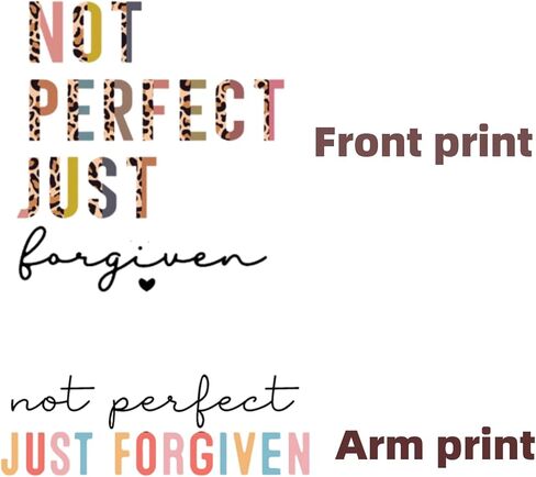 Not Perfect Just Forgiven Christian Graphic Sweatshirt For Women, Inspirational Bible Verse Long Sleeve Tops in Saudi Arabia