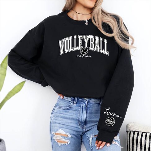 LASFOUR Personalized Volleyball Sweatshirts for Women, Volleyball Mom Sweatshirt Custom, Volleyball Mom Shirts for Women in Saudi Arabia
