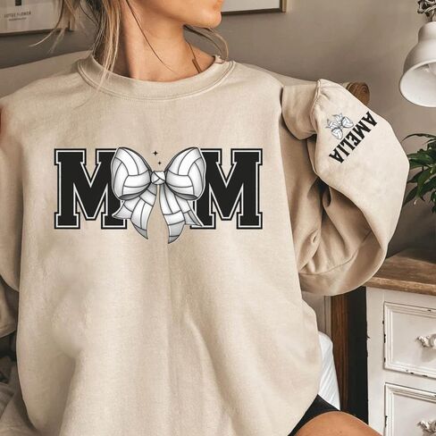 LASFOUR Personalized Volleyball Sweatshirts for Women, Volleyball Mom Sweatshirt Custom, Volleyball Mom Shirts for Women in Saudi Arabia