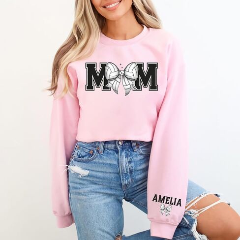 LASFOUR Personalized Volleyball Sweatshirts for Women, Volleyball Mom Sweatshirt Custom, Volleyball Mom Shirts for Women in Saudi Arabia