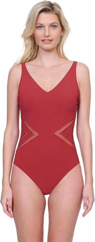Gottex Day Dreamer Women’s Solid V-Neck One Piece Swimsuit with Soft Cups Fully Front and Back Lining Adjustable Straps in Saudi Arabia