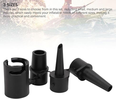 فوهات استبدال مضخة الهواء ، نايلون 3 أحجام تسرب برؤوس مضخة قابلة للنفخ لسرير الهواء مرتبة هواء مرتبة السباحة قابلة للنفخ in Kuwait
