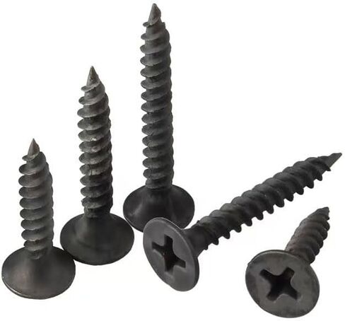 Wood Screws Assortment Kit, 250PCS High Hardness Flat Head Wood Screws Set, Phillips Drive Assorted Screws, 5 Size (1-3/8"，1-3/16"，1"，25/32"，5/8")，Black in Saudi Arabia