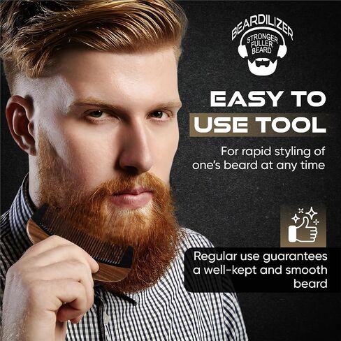 Beardilizer Beard Comb - 100% Natural Black Ox Buffalo Horn & Sandalwood Handle in Saudi Arabia