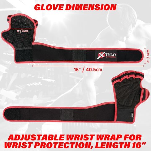 Xtylo Int Workout Gloves for Men & Women Weight Lifting Gloves with Wrist Support, Full Palm Protection, Non-Slip Grip–Gym,Training, Rowing, Cycling, Fitness Sizes S,M,L,XL in Saudi Arabia
