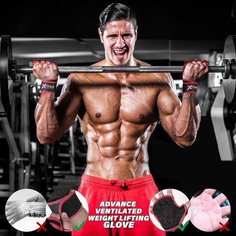 Xtylo Int Workout Gloves for Men & Women Weight Lifting Gloves with Wrist Support, Full Palm Protection, Non-Slip Grip–Gym,Training, Rowing, Cycling, Fitness Sizes S,M,L,XL in Saudi Arabia